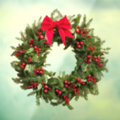 クリスマスリース窓ステッカー – ベリー&ボウ ウィンドウサイン (シート3)