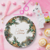 クリスマスリース紙プレート ペーパープレート (パーティー)