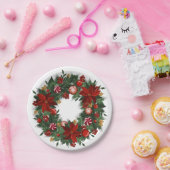 クリスマスリース紙プレート ペーパープレート (パーティー)