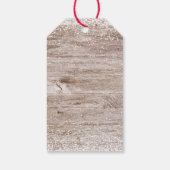 クリスマスリース素朴ウッドレッドホリータイポグラフィ ギフトタグ (裏面)