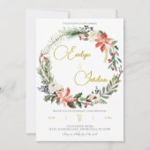 クリスマスリース結婚式招待状 招待状 (正面)