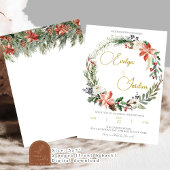 クリスマスリース結婚式招待状 招待状