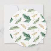 クリスマスリース緑の金ゴールドパインブライダルシャワー 招待状 (裏面)