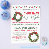 クリスマスリース販売 | PTO資金調達 チラシ (シングル)