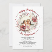 クリスマスリース赤い花と果実の写真 シーズンカード (正面)