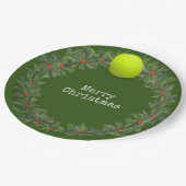 クリスマスリース選手パーティー付きテニスボール ペーパープレート (アングル)
