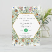 クリスマスリース金ゴールドウェディングシャワー 招待状 (スタンド正面)