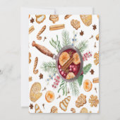 クリスマスリース金ゴールドウェディングシャワー 招待状 (裏面)