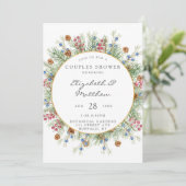 クリスマスリース金ゴールドカップルのシャワー 招待状 (スタンド正面)