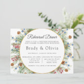 クリスマスリース金ゴールド幾何リハーサルディナー 招待状 (スタンド正面)