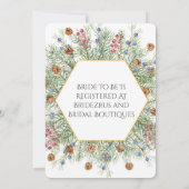 クリスマスリース金ゴールド幾何学的ブライダルシャワー 招待状 (裏面)