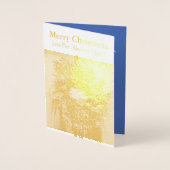 クリスマスリース銀箔グリーティングカード 箔カード (正面)