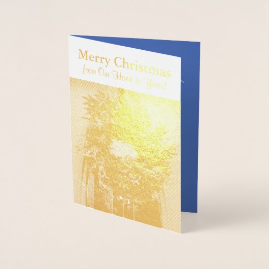 クリスマスリース銀箔グリーティングカード 箔カード (正面)