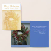 クリスマスリース銀箔グリーティングカード 箔カード (ディスプレー)