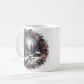クリスマスリース風景マグ コーヒーマグカップ (正面左)