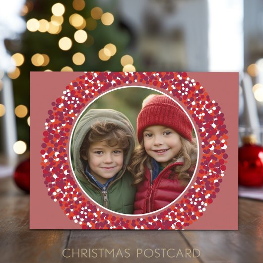 クリスマスリース1赤い果実の写真 シーズンポストカード