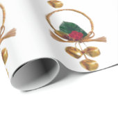 クリスマスリース2ホワイトラッピング紙 ラッピングペーパー (ロールコーナー)