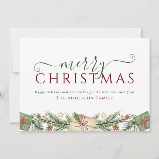 クリスマスリース4フォトファミリー シーズンカード (正面)