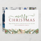 クリスマスリース4フォトファミリー シーズンカード (正面/裏面)