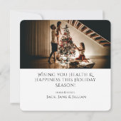 クリスマスリース&あなたのホリデーフォトスクエア シーズンカード (裏面)