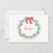 クリスマスリース |お洒落休日結婚の 出欠カード (裏面)