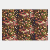 クリスマスリース、くるみ割り ラッピングペーパーシート (正面3)