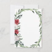 クリスマスリース |エレガント休日結婚の 出欠カード (裏面)