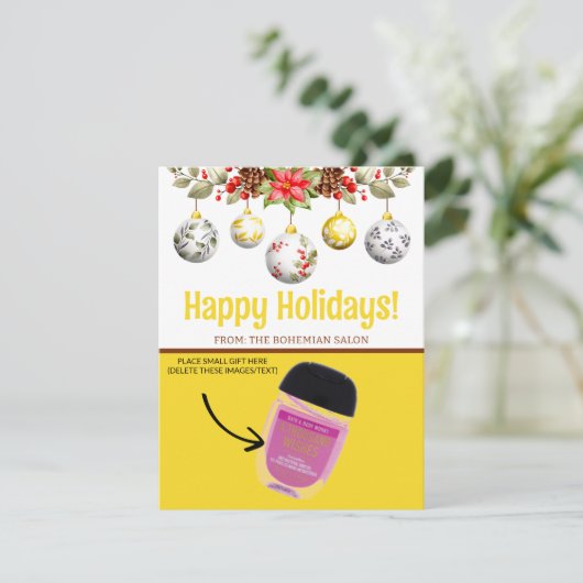 クリスマスリース&オーナメントパーソナライズされたギフティング 招待状 (スタンド正面)