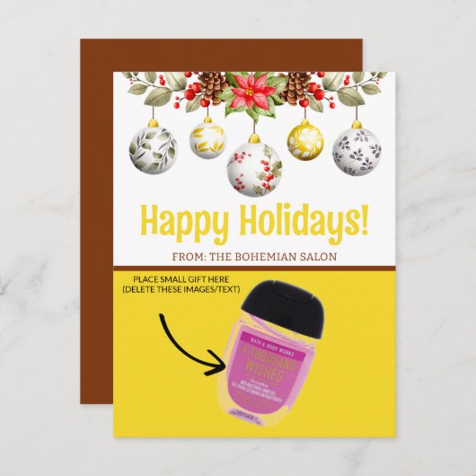 クリスマスリース&オーナメントパーソナライズされたギフティング 招待状 (正面/裏面)