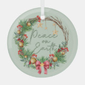 クリスマスリース ガラスオーナメント (正面)
