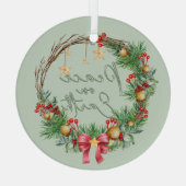 クリスマスリース ガラスオーナメント (裏面)