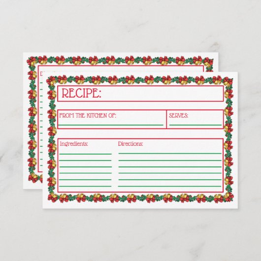 クリスマスリース&ガーランドレシピカード (正面/裏面)