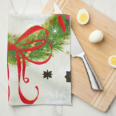 クリスマスリース キッチンタオル (四つ折り)