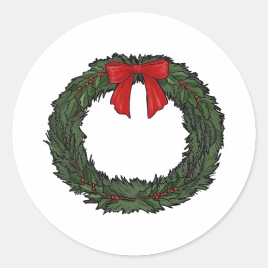 クリスマスリース クラシック ラウンドシール (正面)