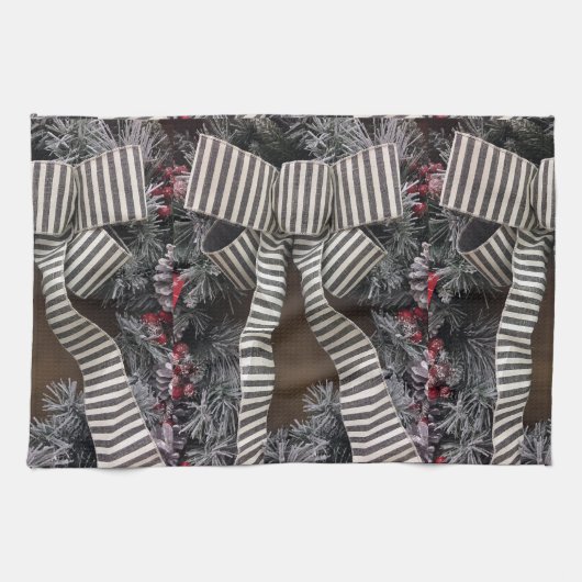 ***クリスマスリース***クリスマスタオル キッチンタオル (横)