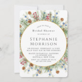 クリスマスリース ゴールド 幾何学 ブライズシャワー 招待状 (正面)