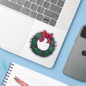 クリスマスリース シール (ノートパソコンとiPhone)