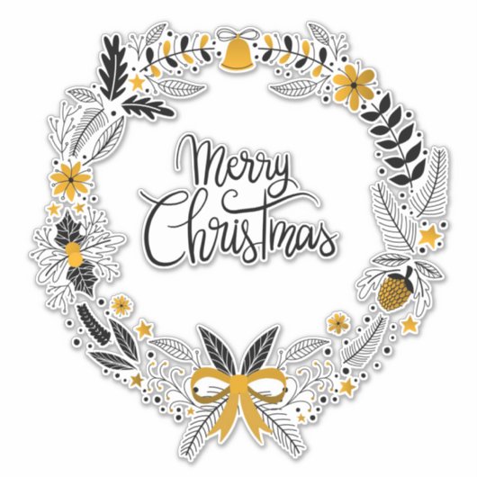 クリスマスリース シール (正面)