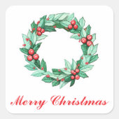 クリスマスリース スクエアシール (正面)