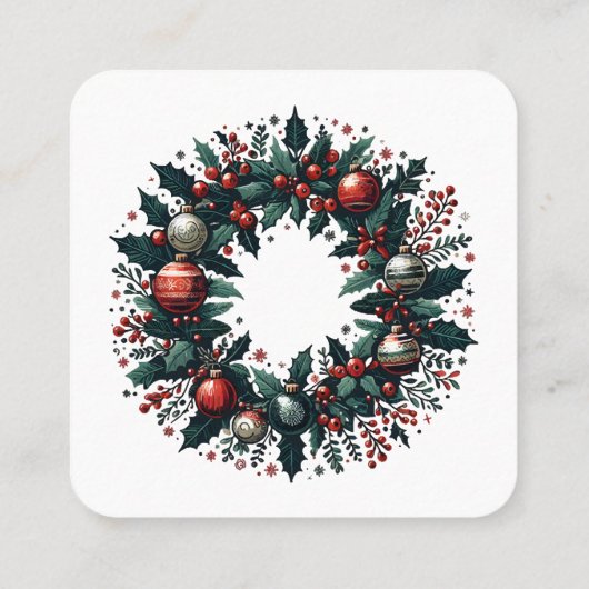 クリスマスリース スクエア名刺 (裏面)