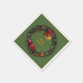 クリスマスリース スタンダードカクテルナプキン (角)