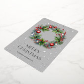 クリスマスリース スターリー 箔シーズンカード (回転した状態)