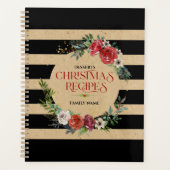クリスマスリース、タイポグラフィ段ボール、ストライプ プランナー手帳 (正面)