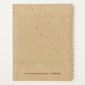 クリスマスリース、タイポグラフィ紙テクスチャ3リング プランナー手帳 (裏面)