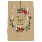 クリスマスリース、タイポグラフィ紙質培地 ミディアムペーパーバッグ (正面)