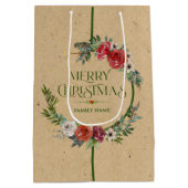 クリスマスリース、タイポグラフィ紙質培地 ミディアムペーパーバッグ (裏面)