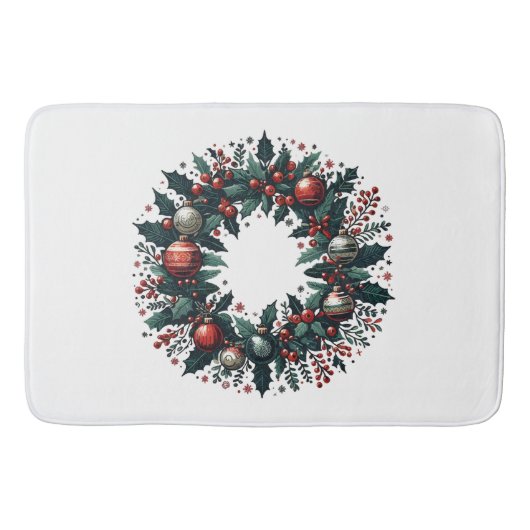 クリスマスリース バスマット (正面)