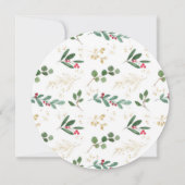 クリスマスリース バーガンディー グリーン ブライダルシャワー 招待状 (裏面)