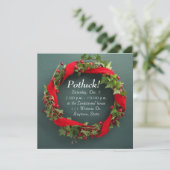 クリスマスリース（ビロードのリボンポトルク付き） 招待状 (スタンド正面)