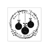 クリスマスリース&フェスティバルバウブルズファミリー名 ラバースタンプ (インプリント)